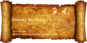Havay Arnold névjegykártya