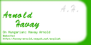 arnold havay business card